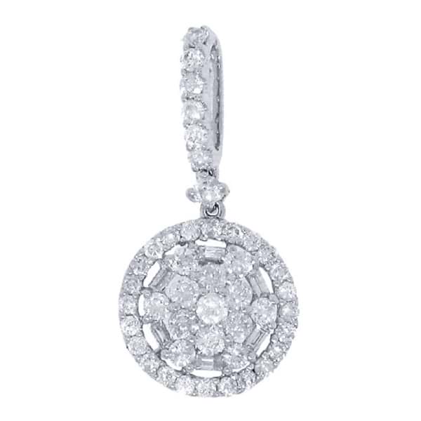 1.03ct 18k White Gold Diamond Pendant Necklace