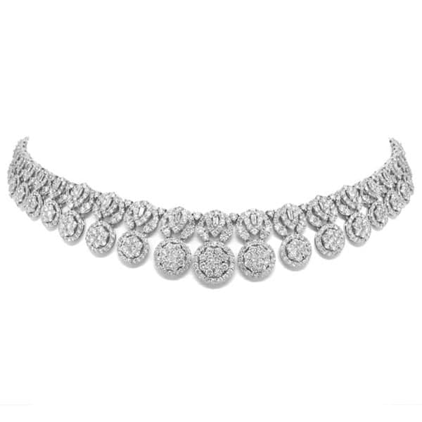 26.11ct 18k White Gold Diamond Necklace