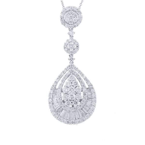 2.83ct 18k White Gold Diamond Pendant Necklace