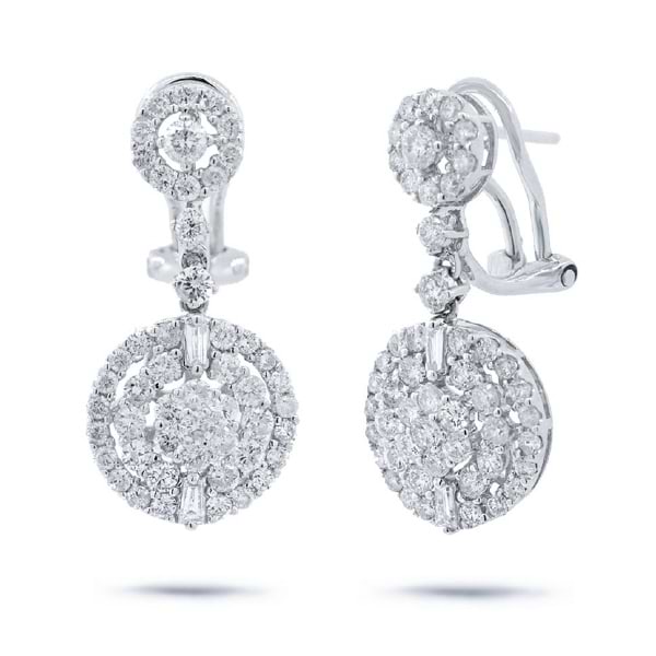 2.13ct 18k White Gold Diamond Earrings