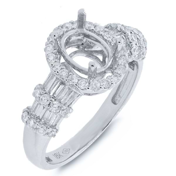 0.86ct 18k White Gold Diamond Semi-mount Ring