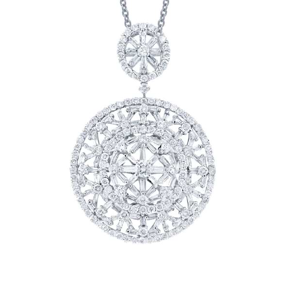 4.44ct 18k White Gold Diamond Pendant Necklace