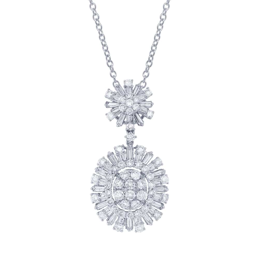 3.01ct 18k White Gold Diamond Pendant Necklace