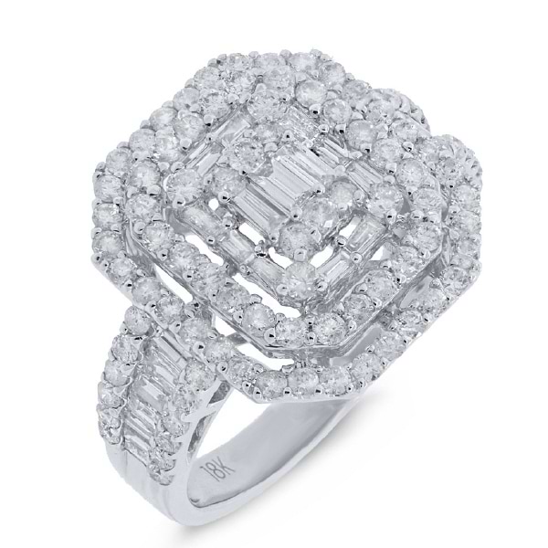 1.74ct 18k White Gold Diamond Lady's Ring