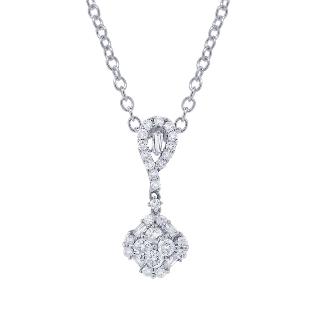 0.70ct 18k White Gold Diamond Pendant Necklace