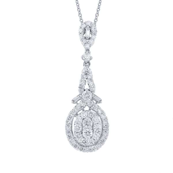 1.14ct 18k White Gold Diamond Pendant Necklace