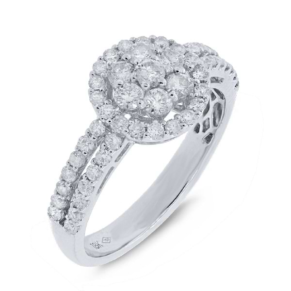 0.90ct 18k White Gold Diamond Lady's Ring