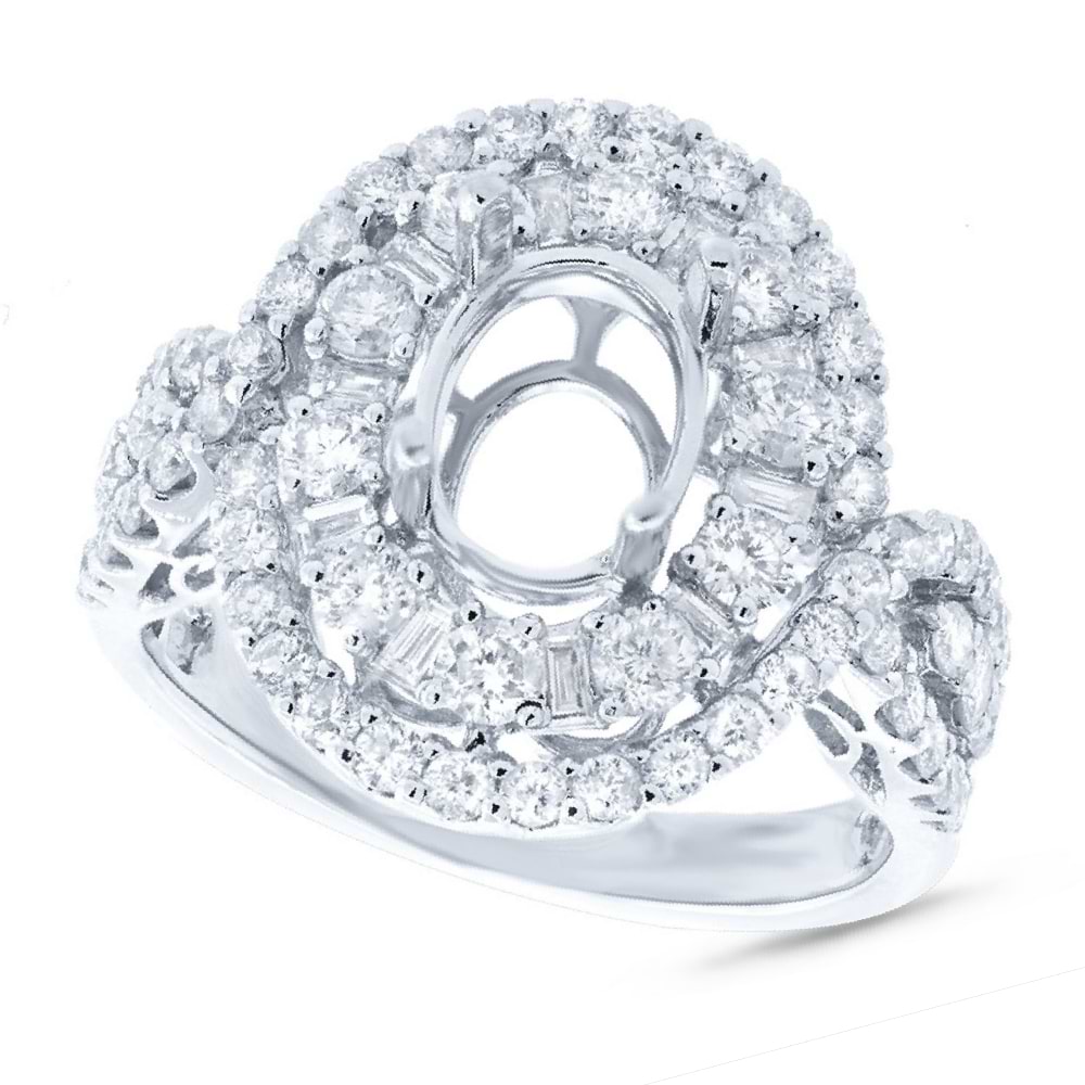 1.77ct 18k White Gold Diamond Semi-mount Ring