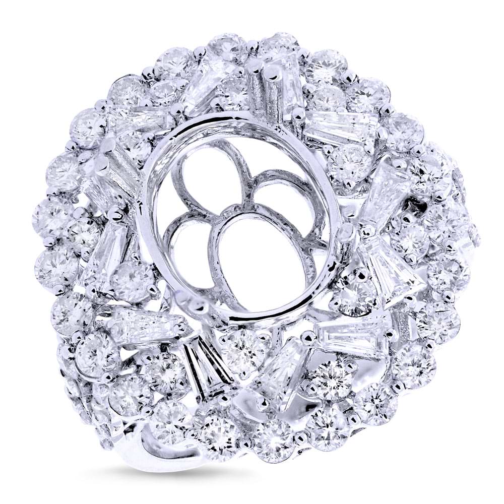 2.97ct 18k White Gold Diamond Semi-mount Ring