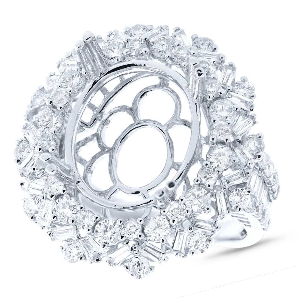 2.24ct 18k White Gold Diamond Semi-mount Ring