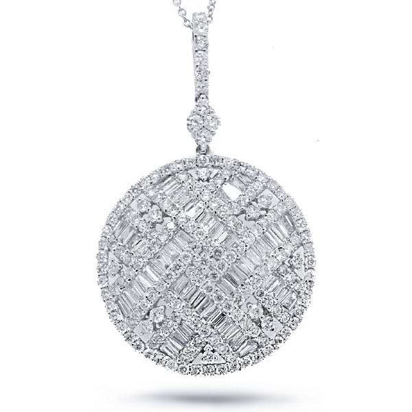 3.72ct 18k White Gold Diamond Pendant Necklace