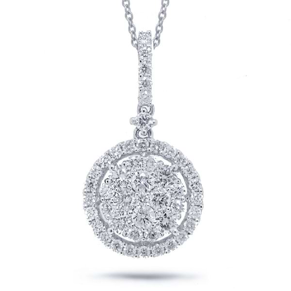 1.07ct 18k White Gold Diamond Pendant Necklace