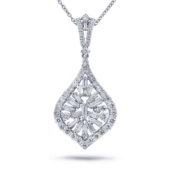 2.40ct 18k White Gold Diamond Pendant Necklace