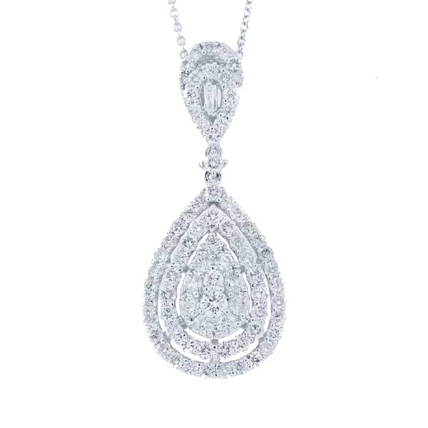 1.80ct 18k White Gold Diamond Pendant Necklace