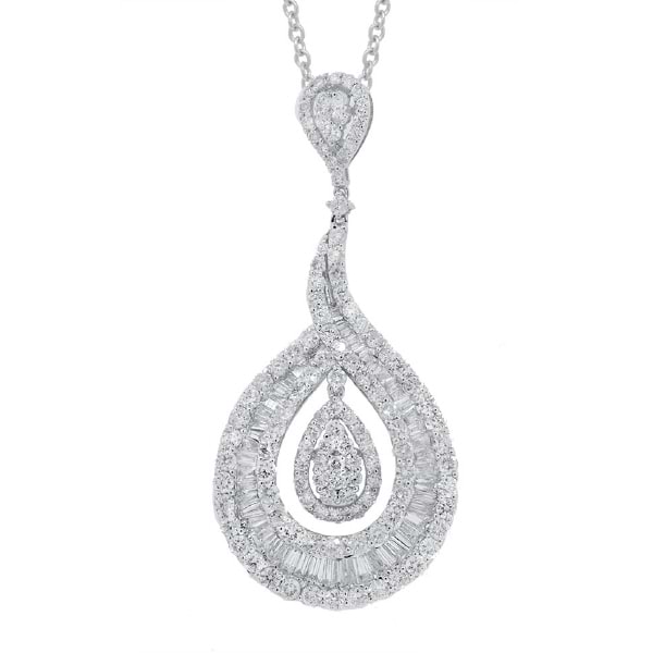 5.01ct 18k White Gold Diamond Pendant Necklace