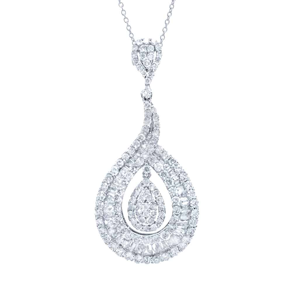 5.50ct 18k White Gold Diamond Pendant Necklace