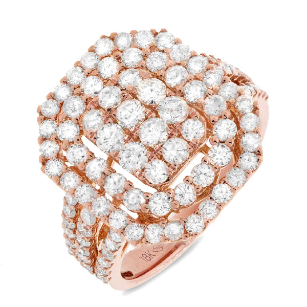 2.12ct 18k Rose Gold Diamond Lady's Ring