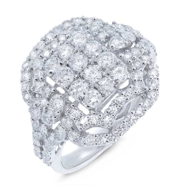 2.09ct 18k White Gold Diamond Lady's Ring