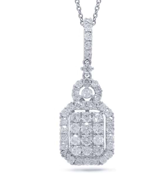 1.16ct 18k White Gold Diamond Pendant Necklace