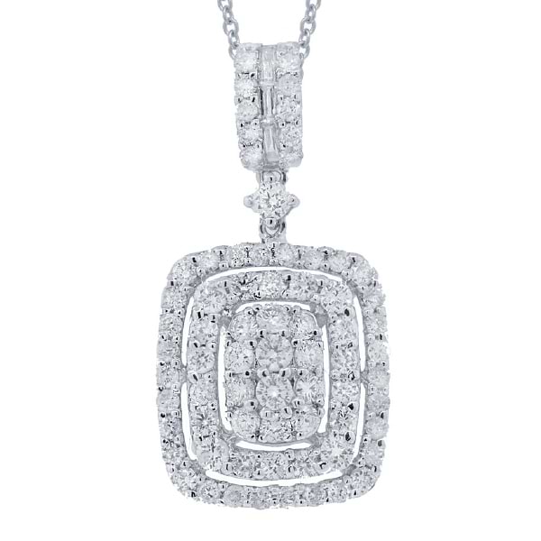 0.98ct 18k White Gold Diamond Pendant Necklace