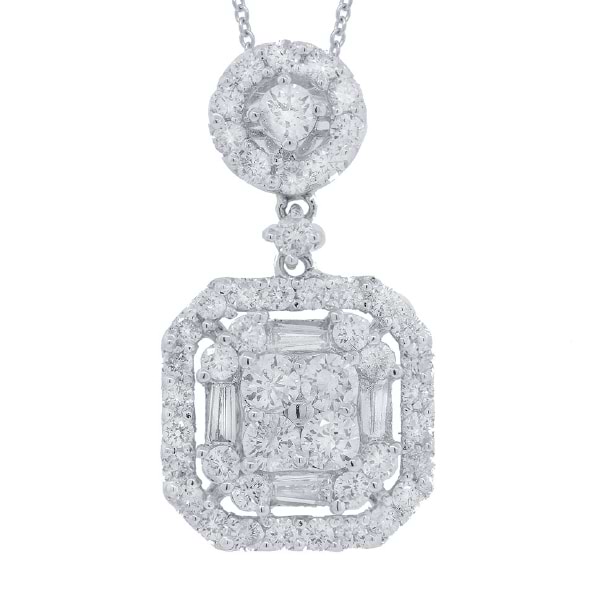 1.32ct 18k White Gold Diamond Pendant Necklace