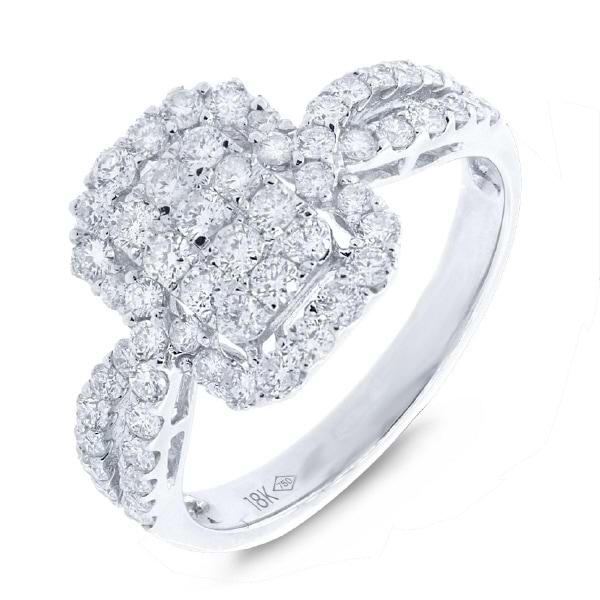 1.02ct 18k White Gold Diamond Lady's Ring