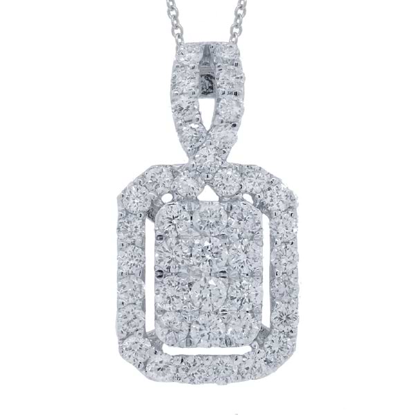 0.71ct 18k White Gold Diamond Pendant Necklace