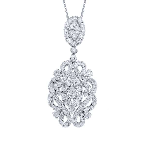 2.20ct 18k White Gold Diamond Pendant Necklace