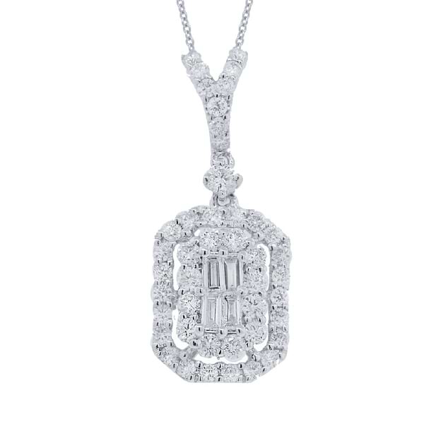 0.67ct 18k White Gold Diamond Pendant Necklace