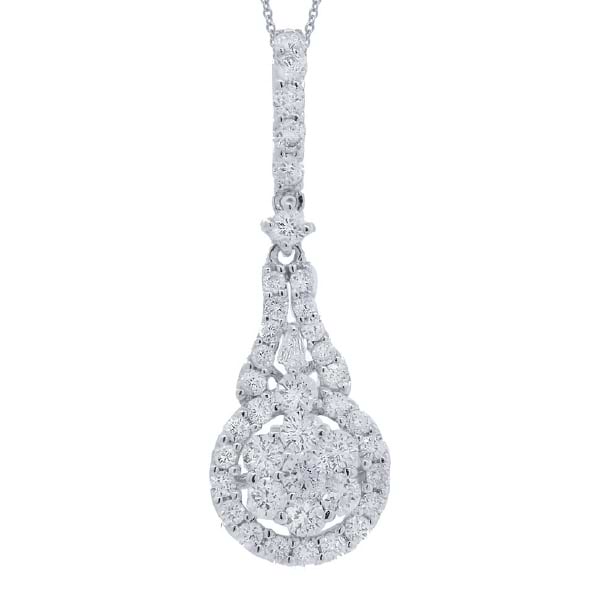 0.76ct 18k White Gold Diamond Pendant Necklace