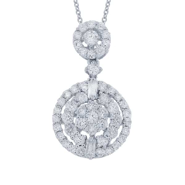 1.21ct 18k White Gold Diamond Pendant Necklace
