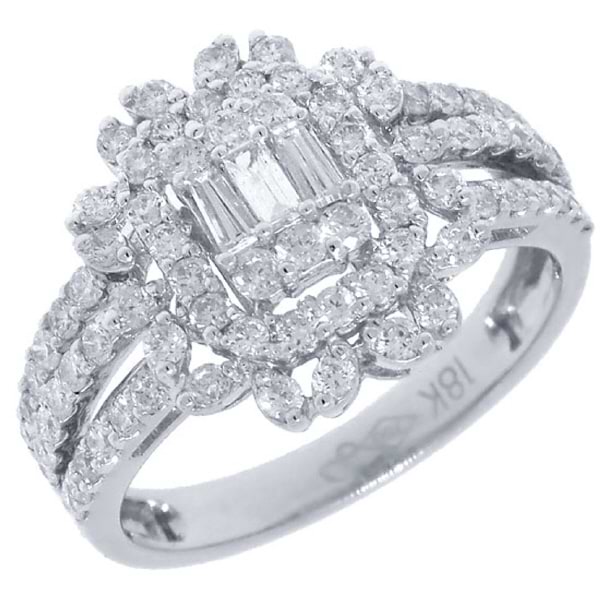 1.21ct 18k White Gold Diamond Lady's Ring