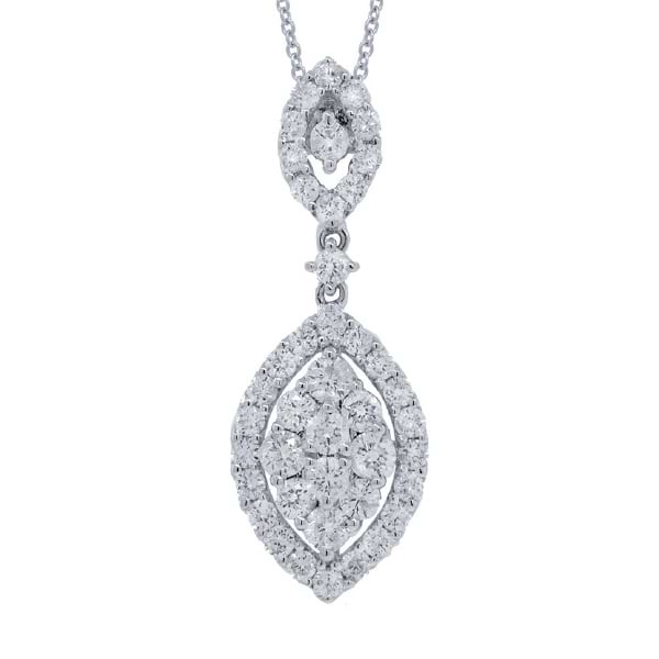 1.07ct 18k White Gold Diamond Pendant Necklace