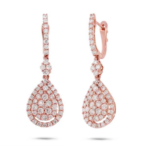 1.87ct 18k Rose Gold Diamond Earrings