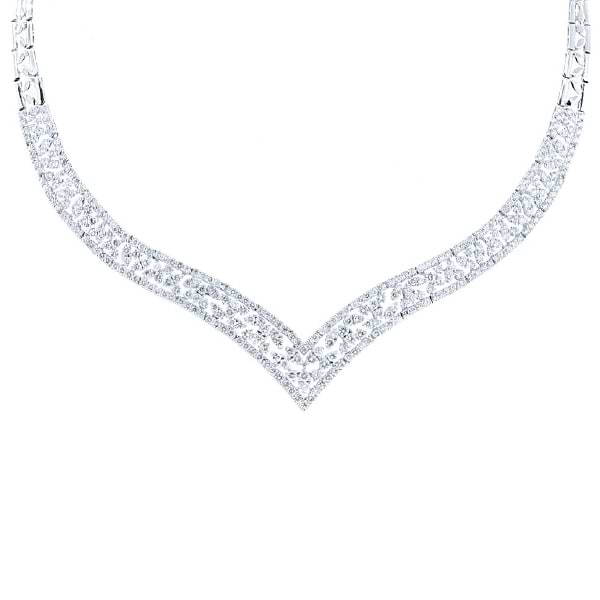 10.98ct 18k White Gold Diamond Necklace