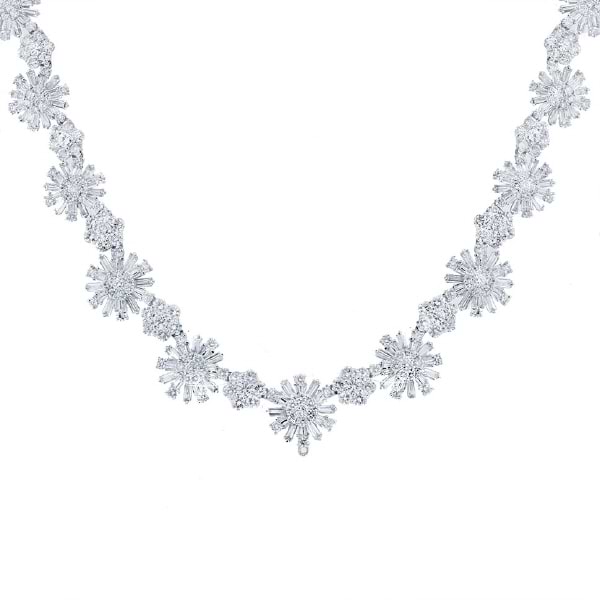 12.81ct 18k White Gold Diamond Necklace