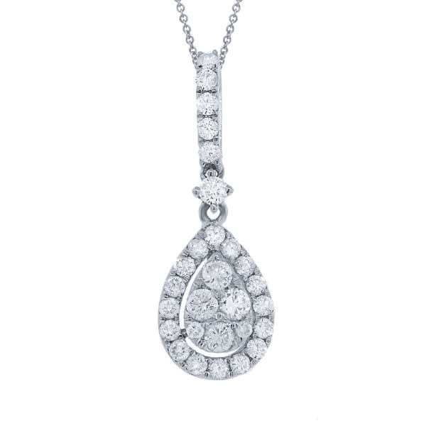 0.52ct 18k White Gold Diamond Pendant Necklace