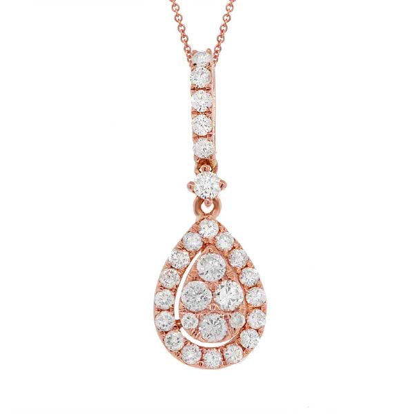 0.52ct 18k Rose Gold Diamond Pendant Necklace