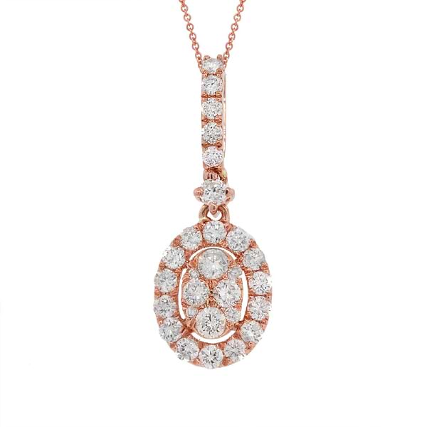 0.55ct 18k Rose Gold Diamond Pendant Necklace