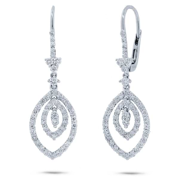 1.11ct 18k White Gold Diamond Earrings