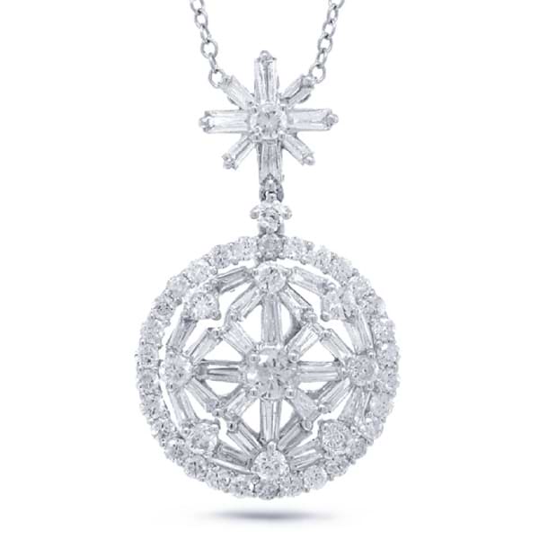 1.85ct 18k White Gold Diamond Pendant Necklace
