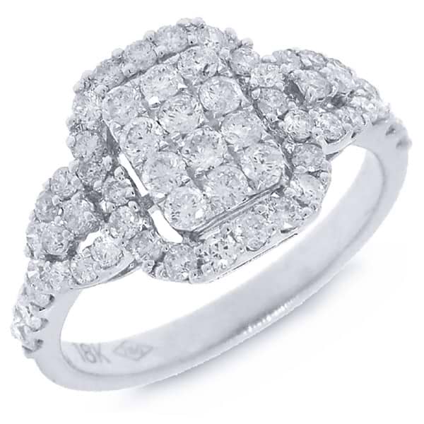 1.05ct 18k White Gold Diamond Lady's Ring
