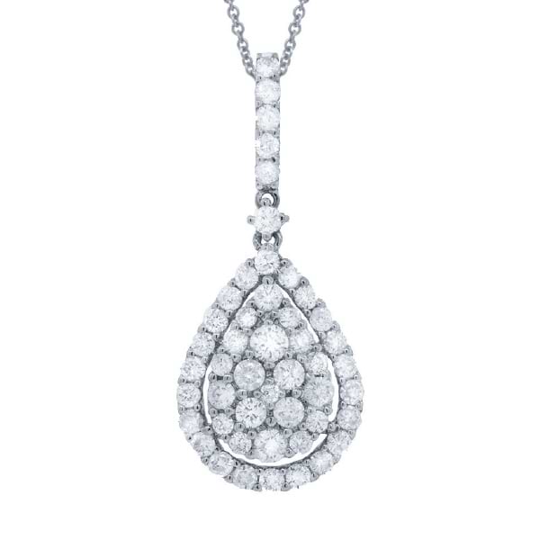 1.19ct 18k White Gold Diamond Pendant Necklace