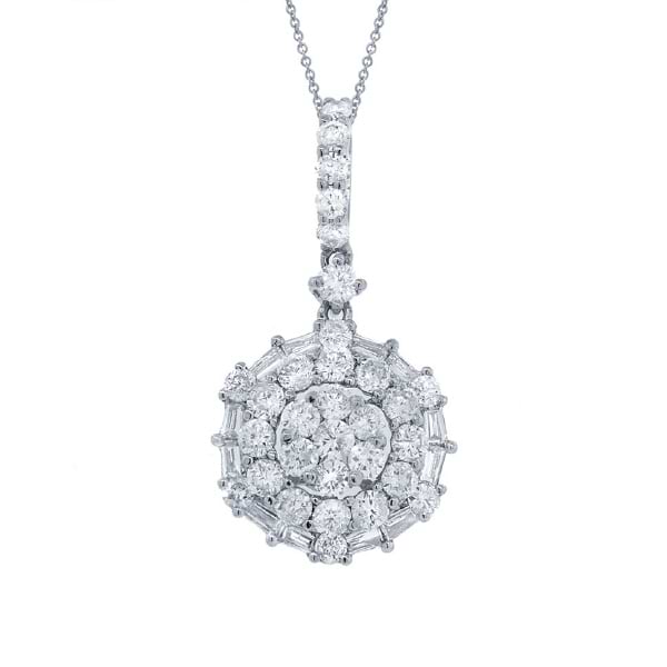 0.95ct 18k White Gold Diamond Pendant Necklace