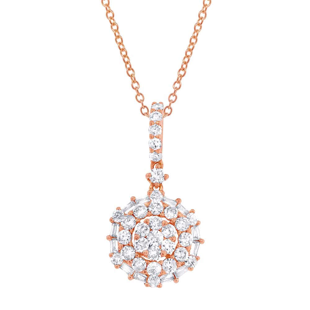 0.95ct 18k Rose Gold Diamond Pendant Necklace