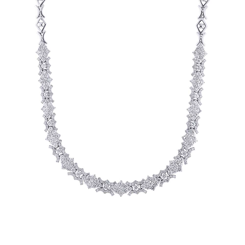 10.32ct 18k White Gold Diamond Necklace