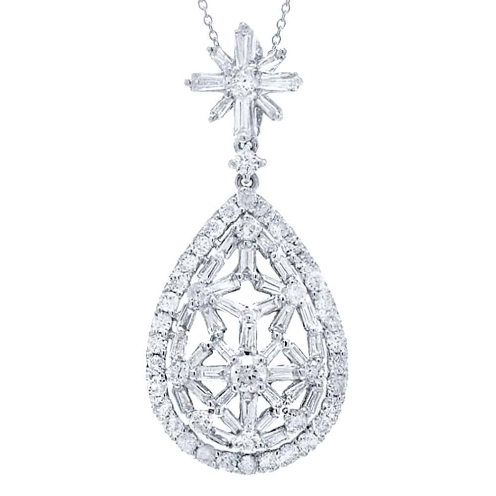 1.64ct 18k White Gold Diamond Pendant Necklace