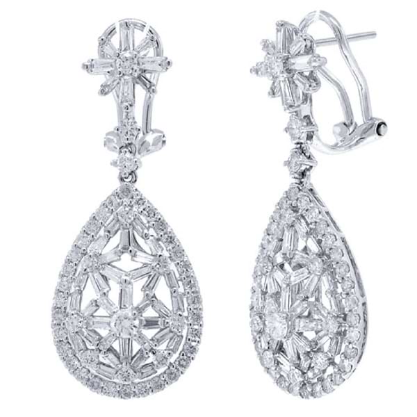 2.62ct 18k White Gold Diamond Earrings