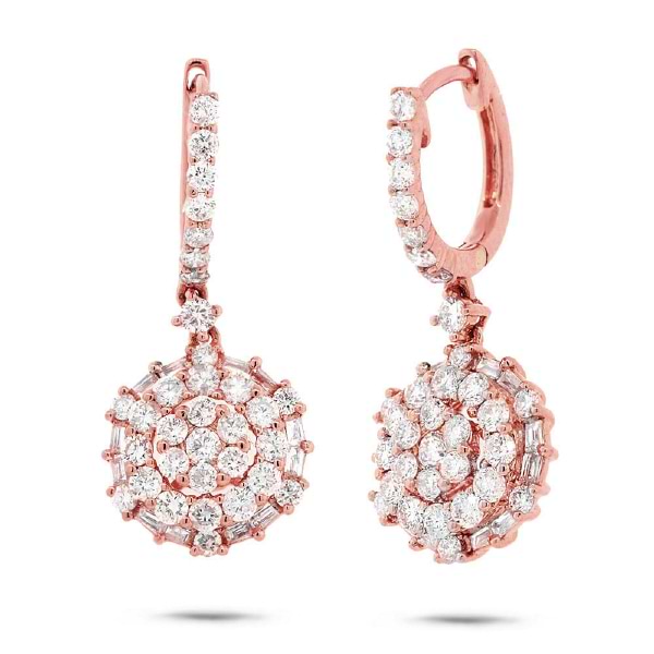 1.44ct 18k Rose Gold Diamond Earrings