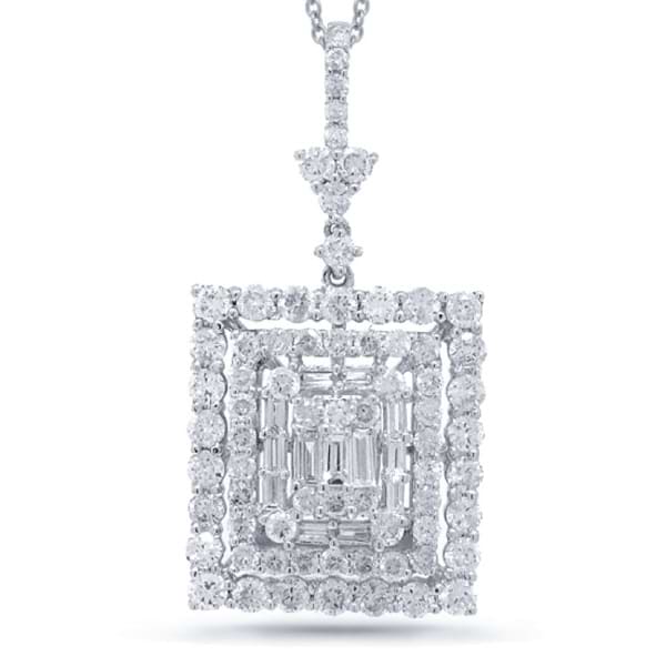 1.93ct 18k White Gold Diamond Pendant Necklace